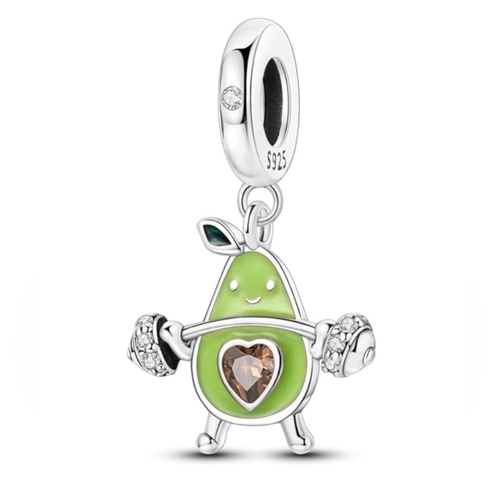 Avocado charm gym work-out Pendant with crystals